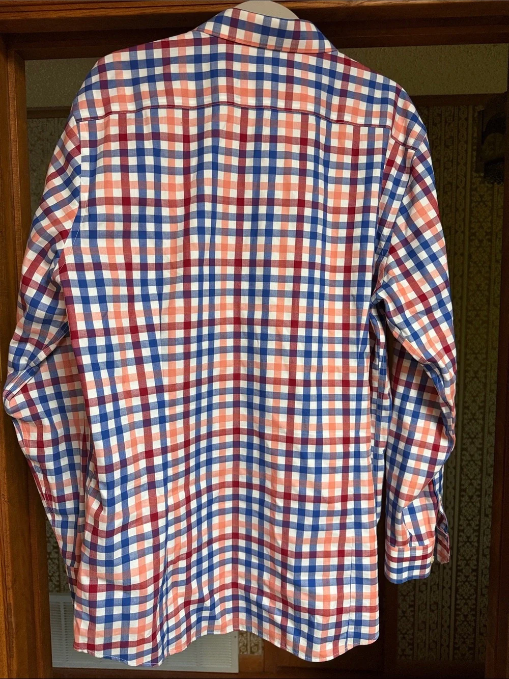 Banana Republic Red, Blue & White Check Dress Shirt